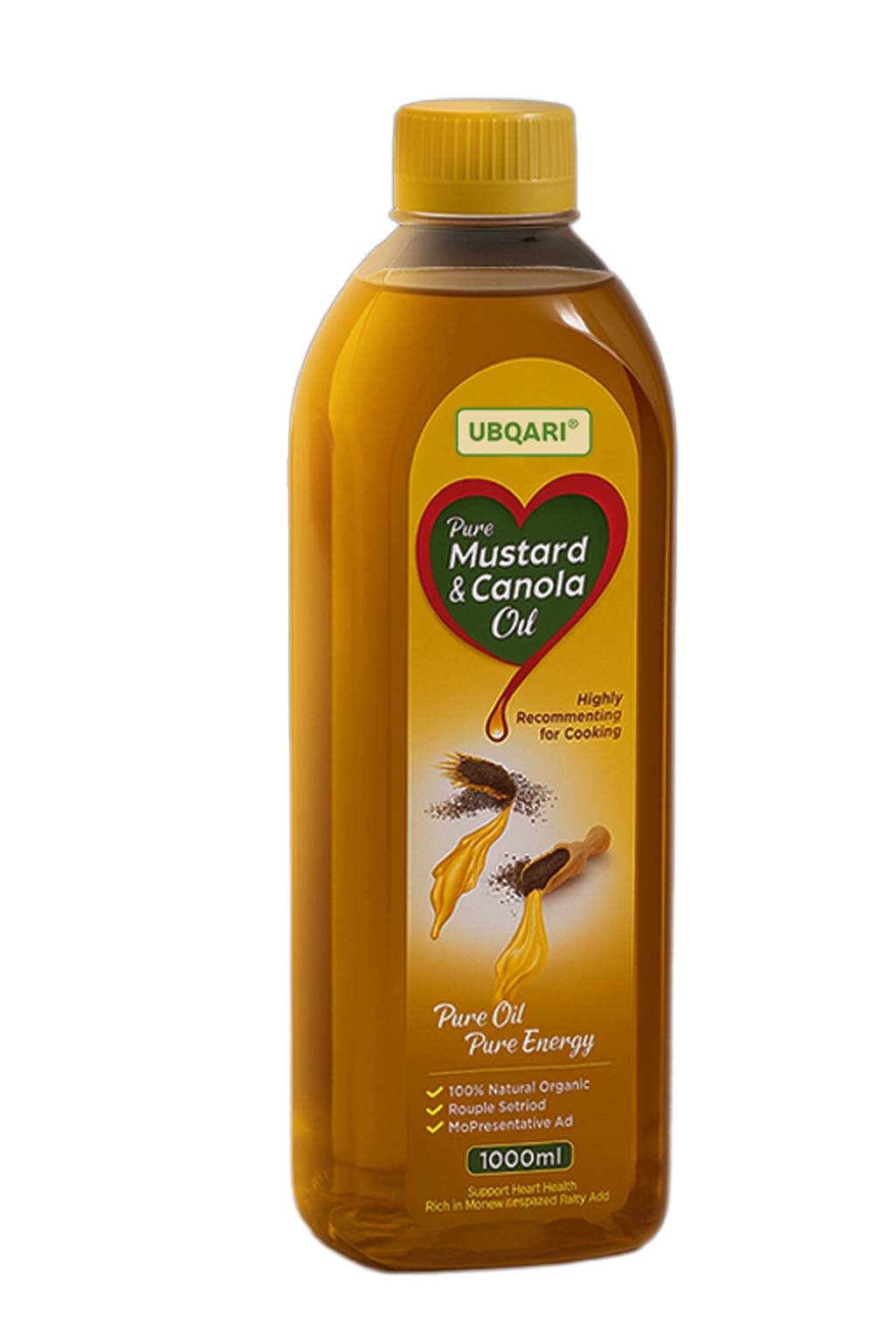 Ubqari Pure Mustard & Canola Oil – 1L | 100% Natural, Heart‑Friendly Cooking Oil