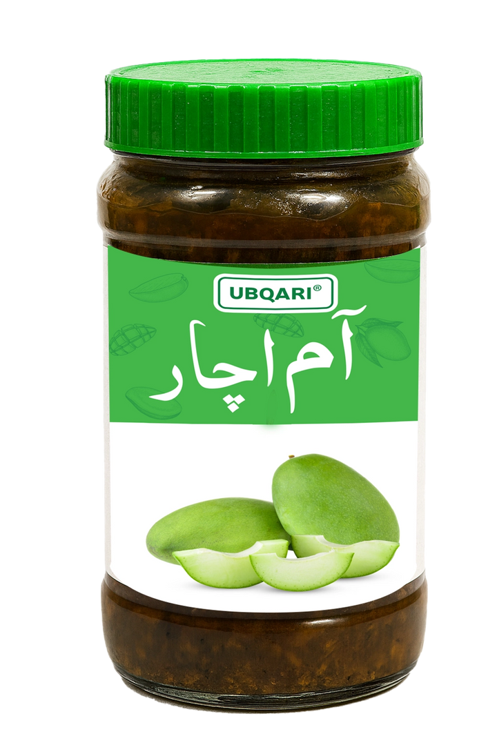 Main Image Alt Text: Ubqari Aam Achar 400 gm jar – Spicy Mango Pickle