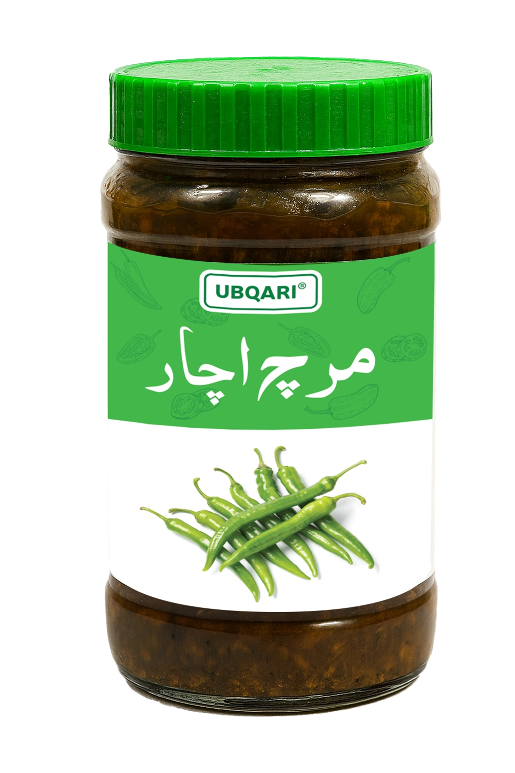 Ubqari Mirch Achar 400 gm jar – Spicy Green Chili Pickle