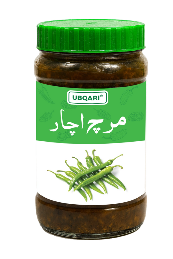 Ubqari Mirch Achar 400 gm jar – Spicy Green Chili Pickle