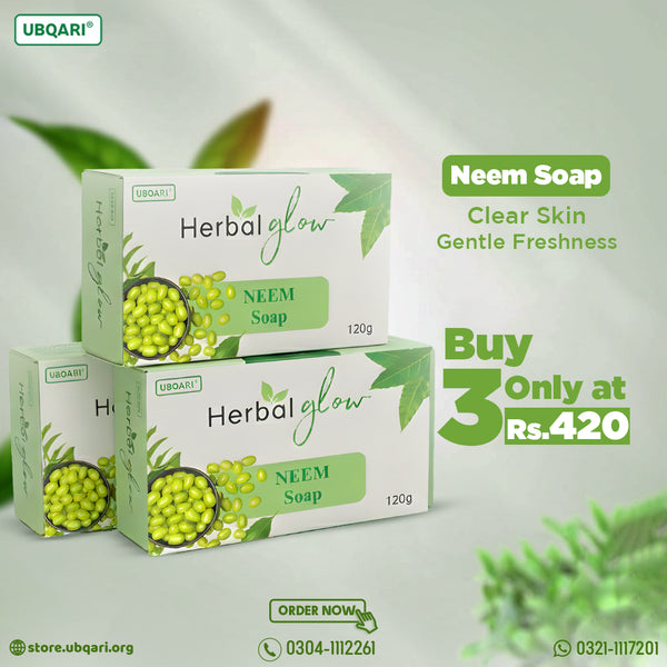 Triple Glow Combo – Herbal Glow Natural Soap Pack (Neem, Coconut & Haldi) – 120g x 3